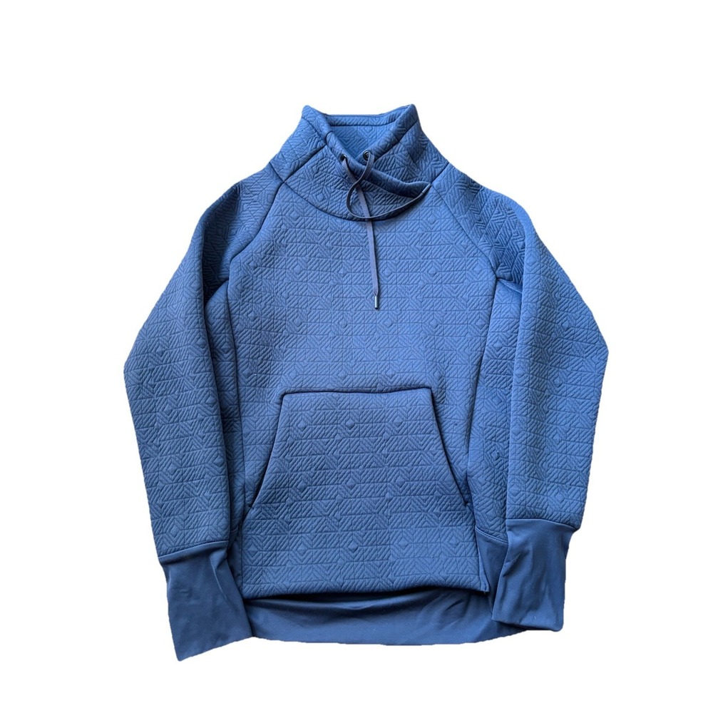 Athleta Women's Cowl Neck Soft Warm Wool Pullover Sweater XS Blue Pattern‎
